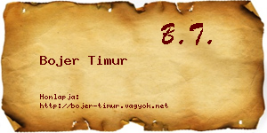 Bojer Timur névjegykártya